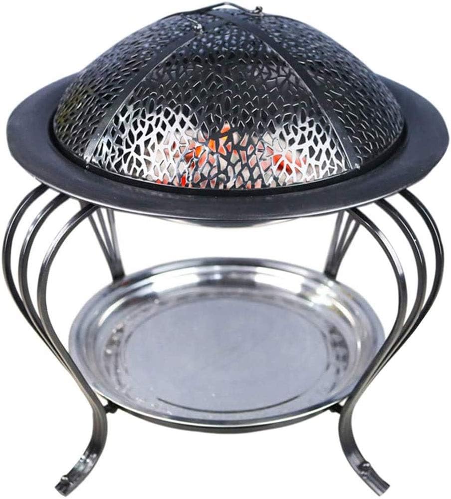 Fire Pit,Cast Iron Grill, All in One Open Fire Cooking, Stainless Steel Garden Grill Brazier BBQ Indoor Charcoal Fire Pit Carbon Stove Home Heating Stove Outdoor Barbecue