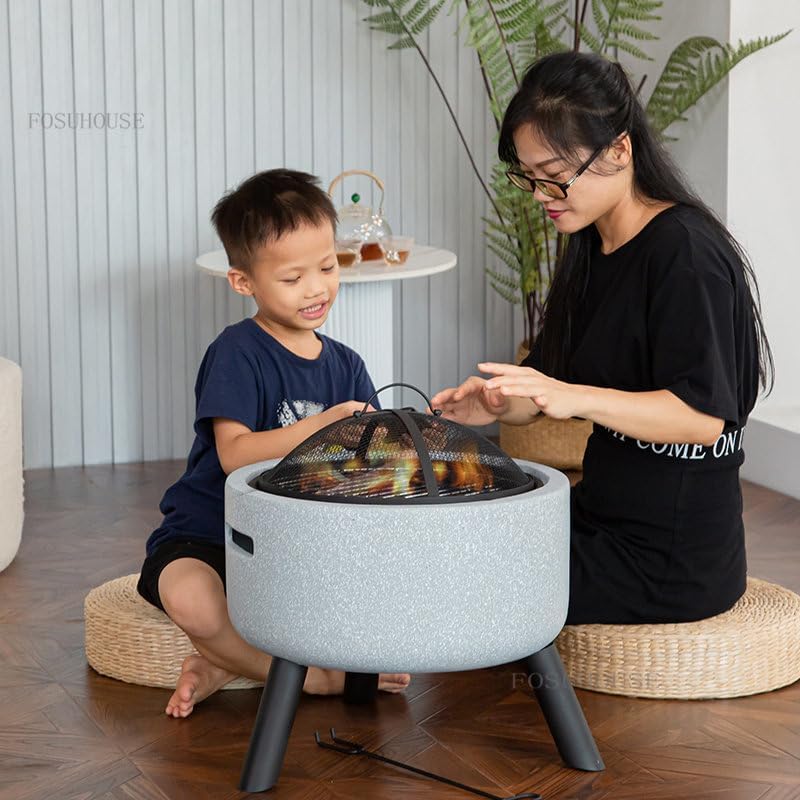 Outdoor Fireplaces Stainless Steel Burning Wood Incinerator Outdoor Camping Burned Stove Hexagonal Table BBQ Grill Folding Portable Fire Pit Fire Pits