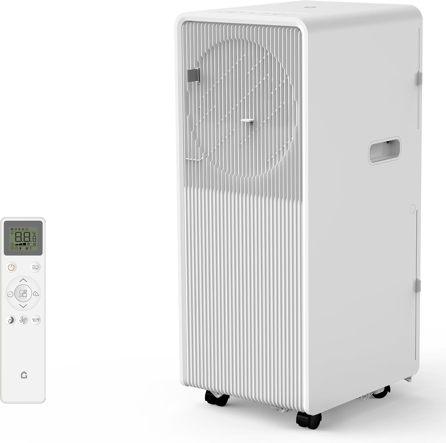 Portable Air Conditioner 8,000 BTU Cools Up to 350 Sq.Ft, 3-IN-1 Quiet Portable AC Unit with Remote Control for Large Room, Campervan, Office, Temporary Space, White