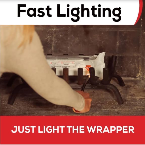 Duraflame Fast-Lighting Firelogs – 2.5lb/1.5 Hour Burn, Clean Burning, Indoor/Outdoor Fireplace & Fire Pit Logs, Eco-Friendly Recycled Wood & Renewable Fibers (2 Pack + Matches)