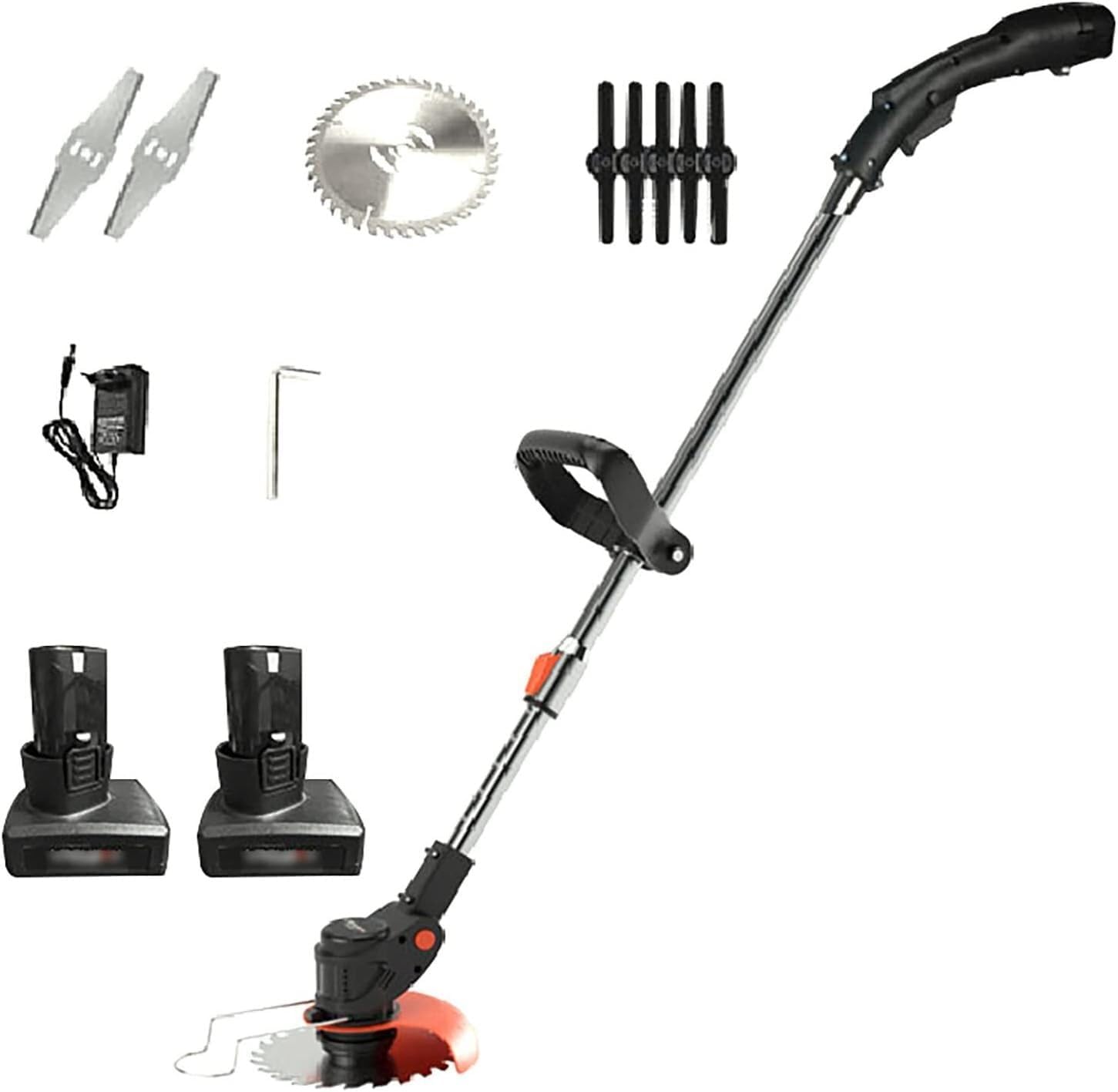 Cordless Lawn Mower, 90° Swivel Head Lawn Mower with 7000mA Battery Rechargeable Weeder Handheld EFor Garden Lawn Tree Trimming Outdoor