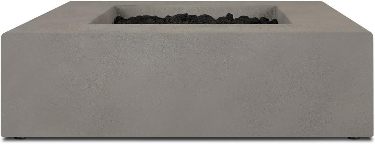 BBQGuys Signature Estes 40-Inch Low-Profile Square Propane Fire Table - Flint - 140LP-FLNT