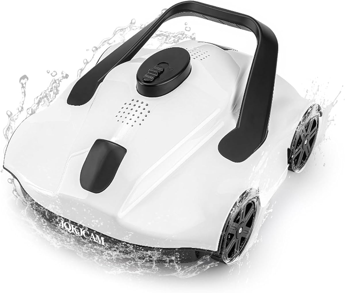 Robotic Pool Cleaner,1076 Sq.Ft Coverage,130mins Runtime,Powerful Suction,Automatic Route Planning,Cordless Pool Vacuum for Above Ground/Inground Pools,Self-Parking Function