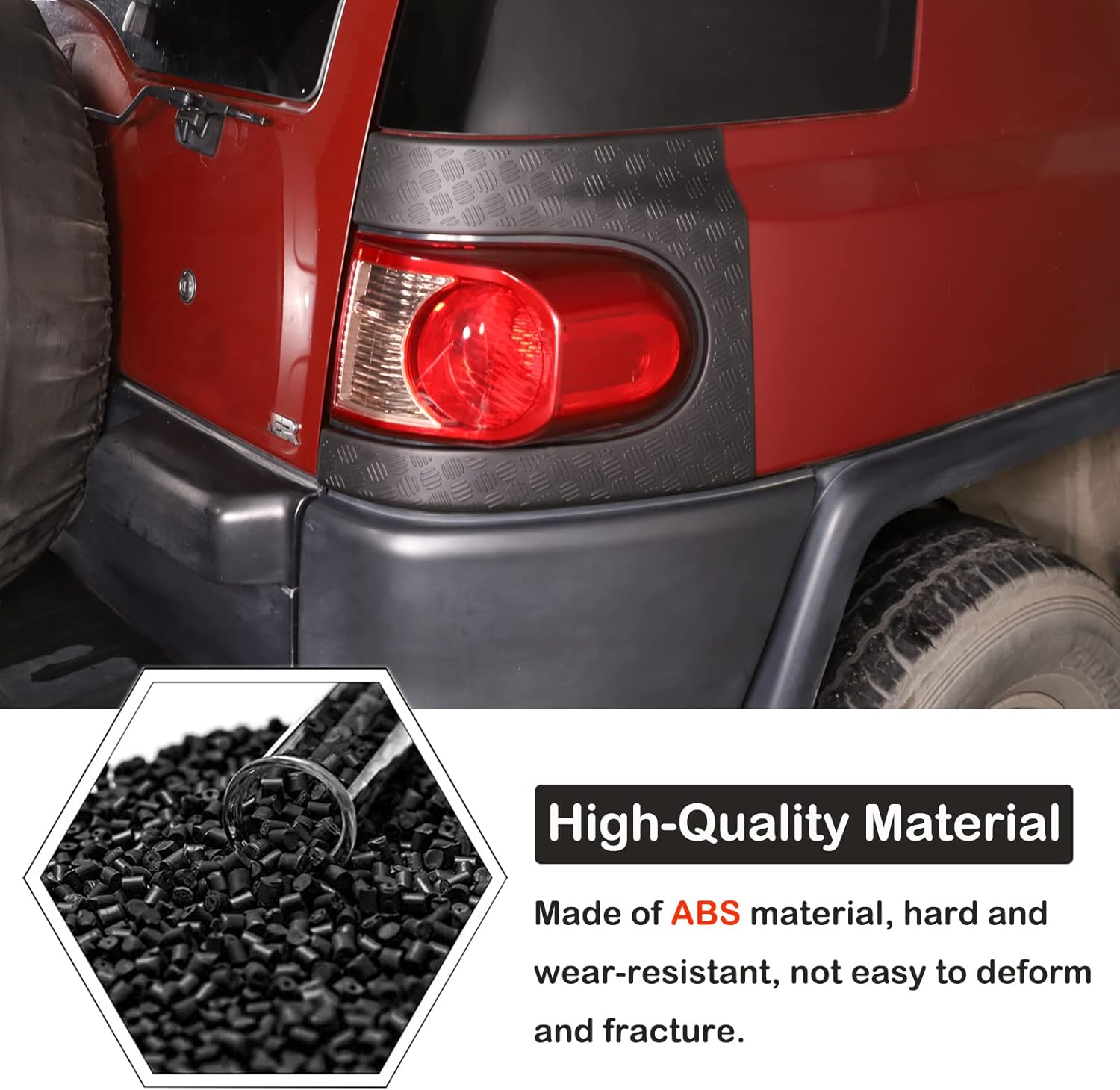 Aunginsy Car Cowl Body Armor Outer Cover Side Corner Guards Fit Toyot@a FJ Cruiser 2007-2021 Tail Light Taillight Fog Taill Wrap Angle Guard Trim Accessories