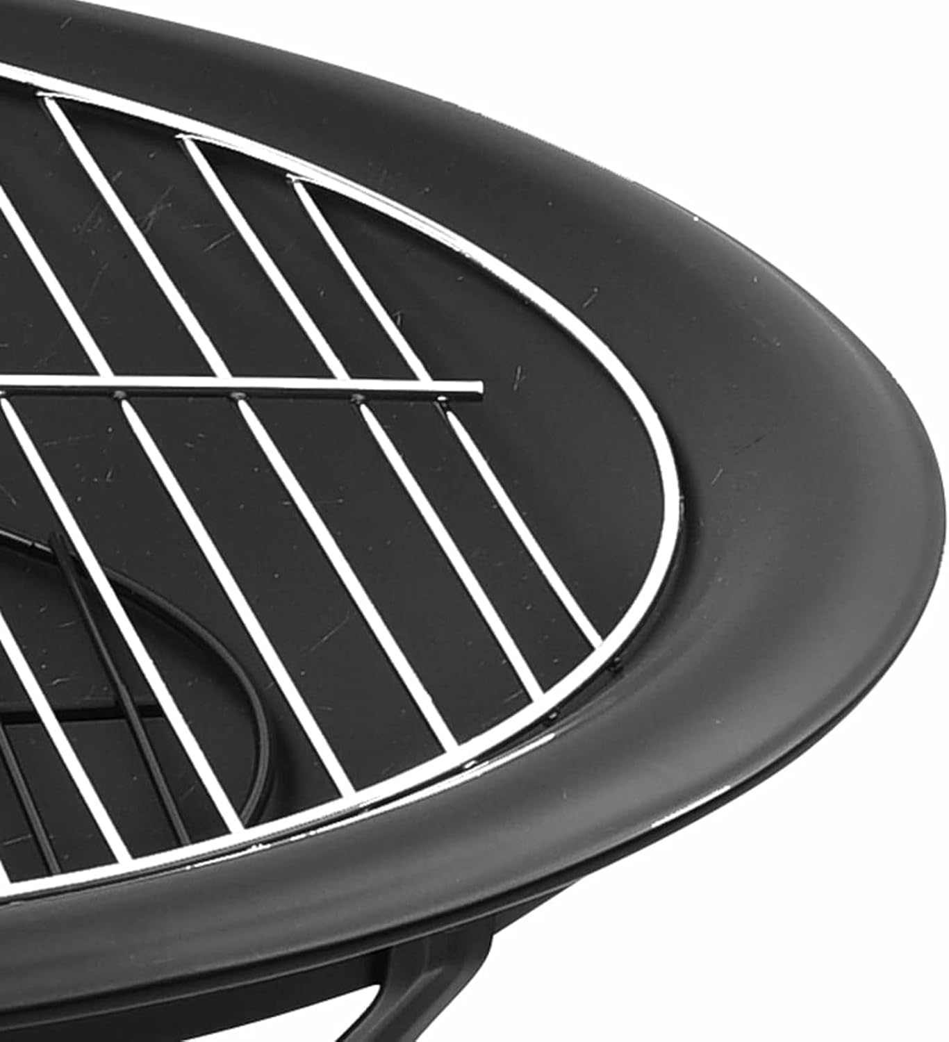 2 in 1 Fire Pit and Barbecue with Poker Steel 56 x 56 x 49 cm Outdoor Fire Pit Garden Fire Pit Fire Bowl Black for Garden Terrace
