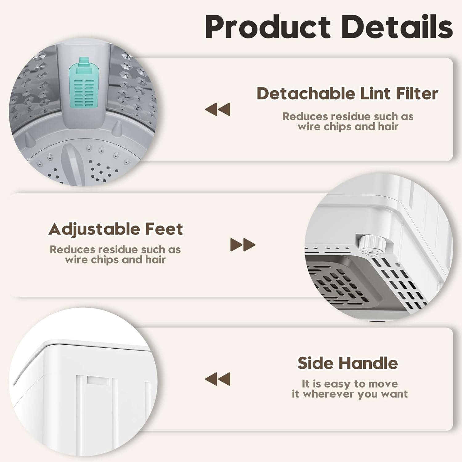 Auertech 18 lbs Portable Washing Machine, Fully Automatic Portable Washer with LED Display, 7 Wash Cycles, 4 Water Levels, Top Load Washing Machine for Apartment, RV, Dorm, Home