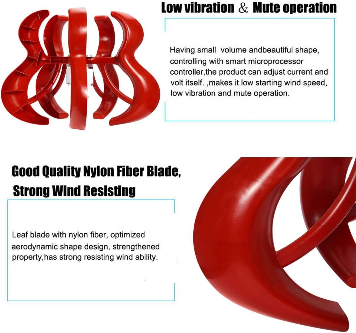 4000W 12V 24V Vertical-Axis Lantern Type 5-Blades 3-Phase Permanent-Magnet Synchronous Wind Turbines Generator(No Controller),12v