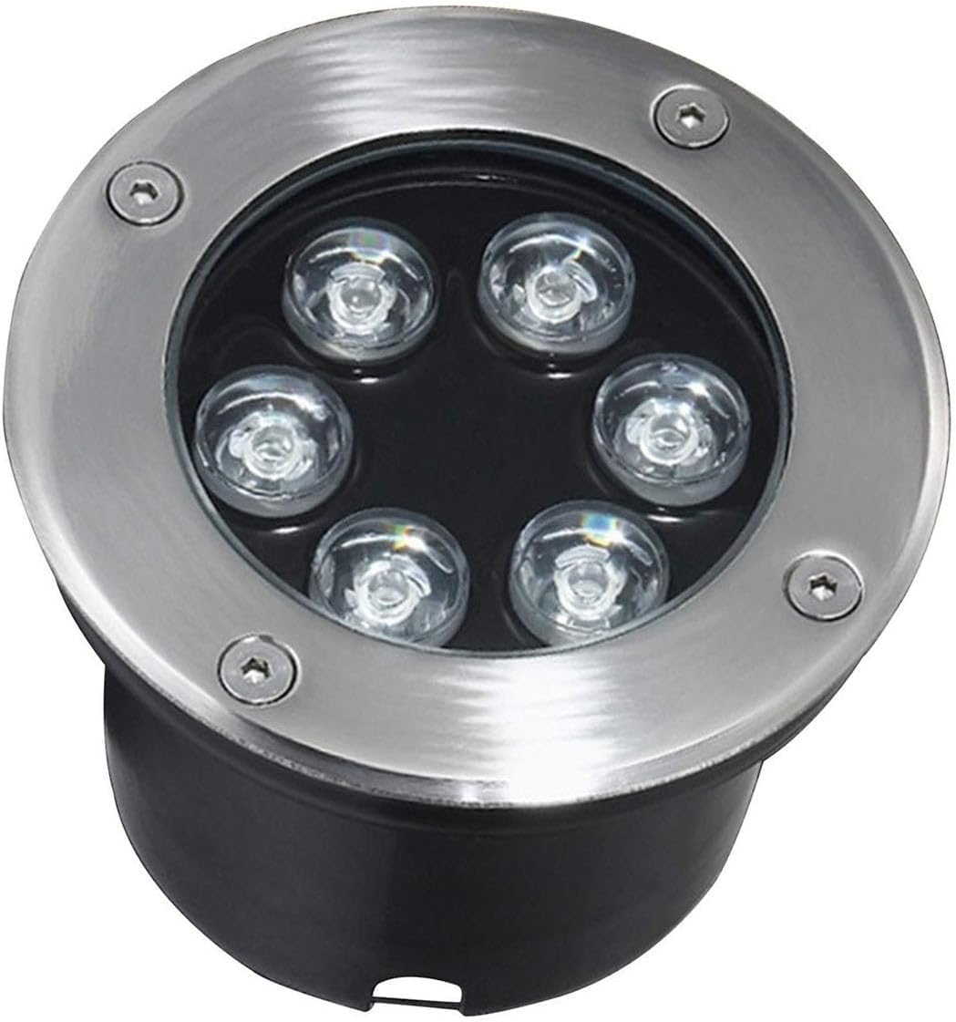 Ground Landscape Spotlights 85-265V Underground Light LED, Round Embedded Garden Villa Lawn Light, IP67 Waterproof Outdoor Recessed Spotlight, Garden Lamp Lighting(Red,24W)