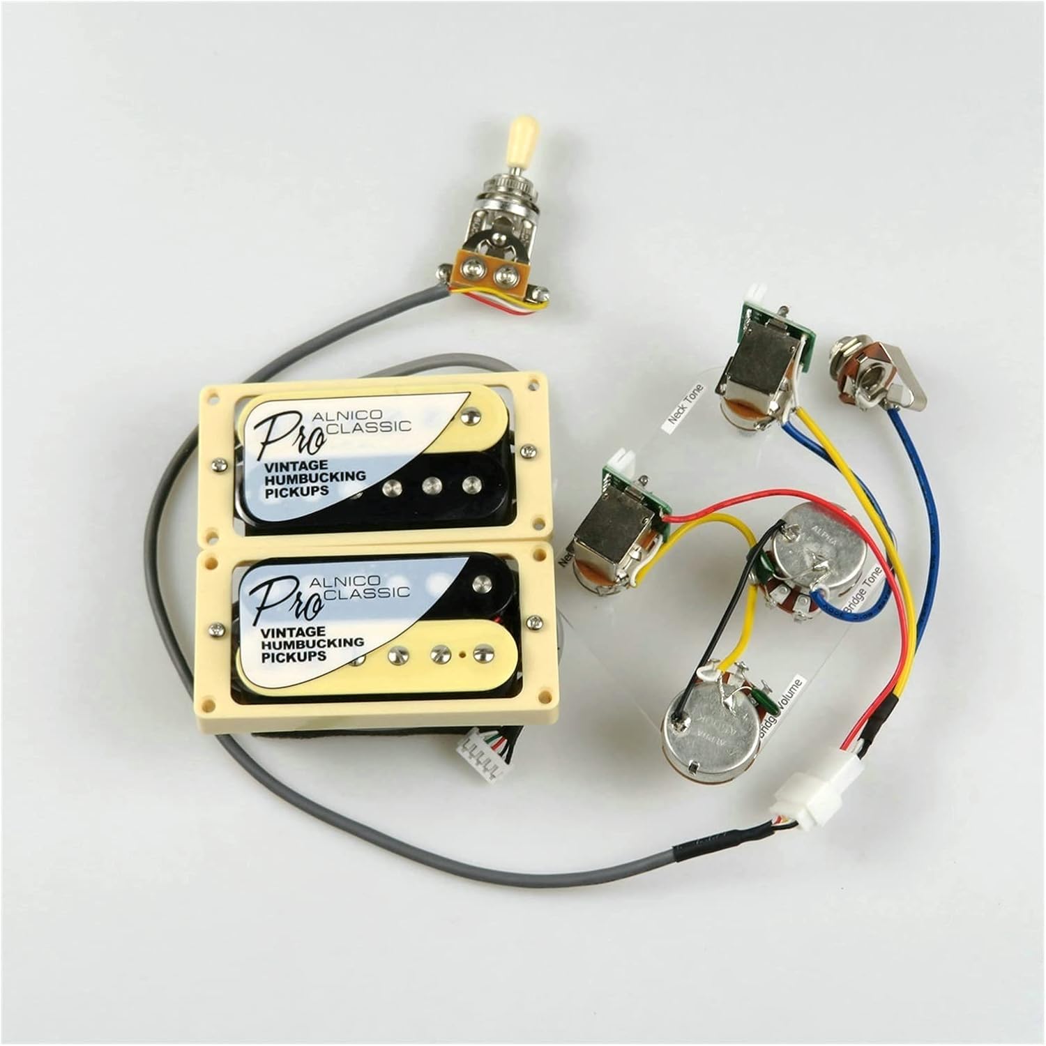 Electric Guitar Pickups 1 Set Electric Guitar Pickups PRO Humbucker Alnico 5 Guitar Pickups Guitar Wiring for Gibson Guitar Guitar Pickup Set (Color : Zebra YE Frame)