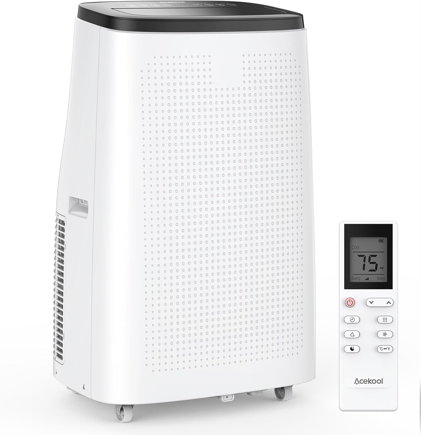 12,000 BTU Portable Air Conditioner with Remote Control – 3 in-1 Cool, Fan & Dehumidify Functions, Fast Cooling for Up to 550 Sq. Ft., Low Noise, Sleep Mode & 24-Hour Timer