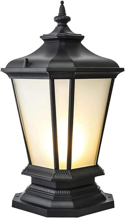 Courtyard Light Patio Post Lamp IP65 Rainproof Post Lanterns Black Aluminum Pillar Lights External Landscape Patio Pillar Lighting Fixture Pillar Lights