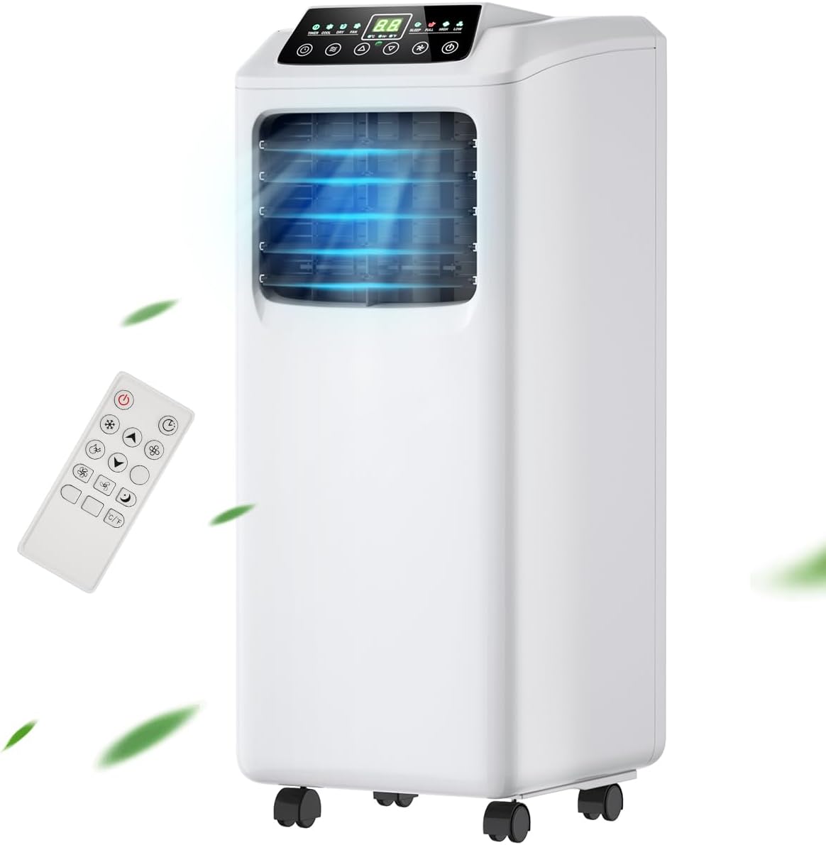 3-IN-1 Portable Air Conditioner, 8000BTU Easy cool Floor AC Unit with Dehumidifier, Remote Control, Complete Window Mount & Exhaust Kit, Air Conditioner for Office, Dorms, Living Room