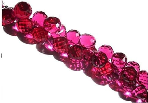 13 inch natural beads strand of 9-10mm faceted onion pink quartz gemstone briolletes beads for DIY jewelry - necklace, bracelet, earring, ring.