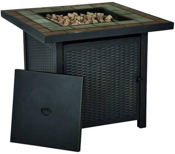 Living Accents Square Propane Fire Pit 25 in. H x 30 in. W x 30 in. D Steel