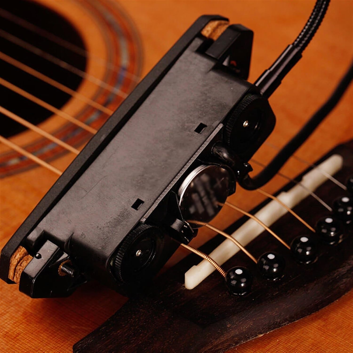 Professional Acoustic Guitar Pickup Preamp System Pickup Amplifier Speaker with Piezo Avoid Opening for 39-42 Inch Acoustic Bass Guitar Parts