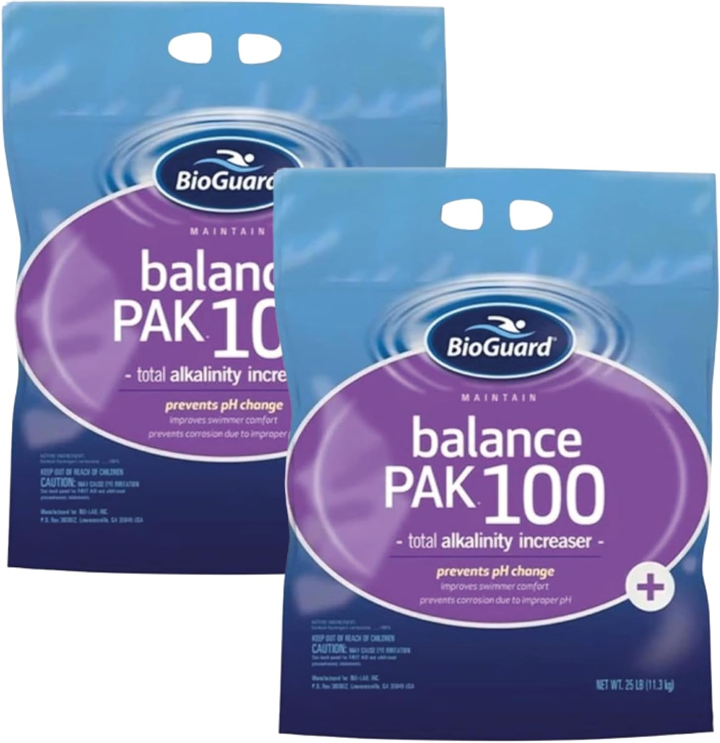 BioGuard Balance Pak 100, 25 lb, Pack of 2, Total Alkalinity Increaser, Prevents pH Change & Corrosion, Improves Swimmer Comfort