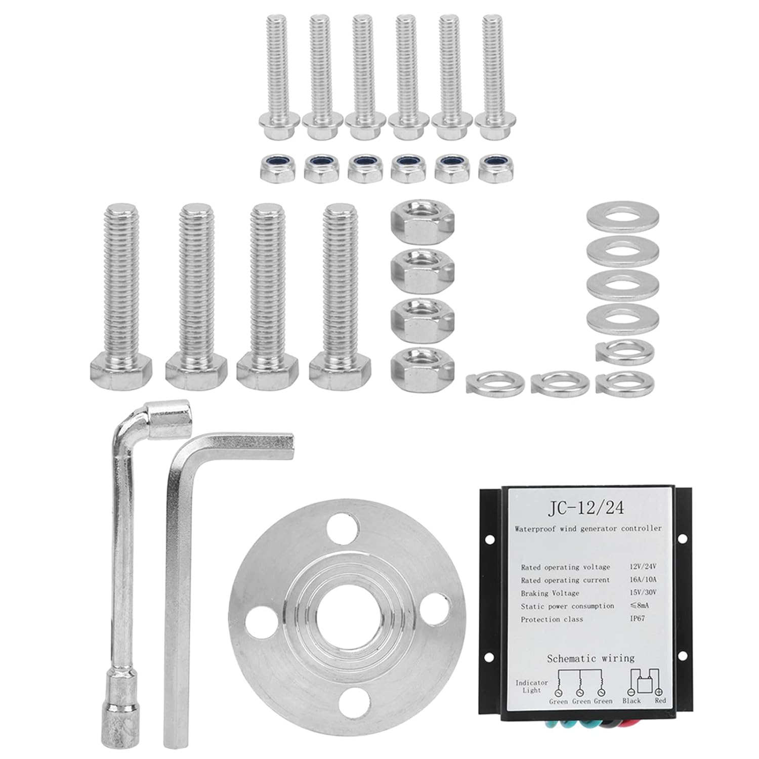 Small Wind Generator Small Wind Generator 3 Blades 1200W Wind Turbines Kit with 3 Phases AC Permanent Magnet Synchronous, Electric Ity Generator (12V)