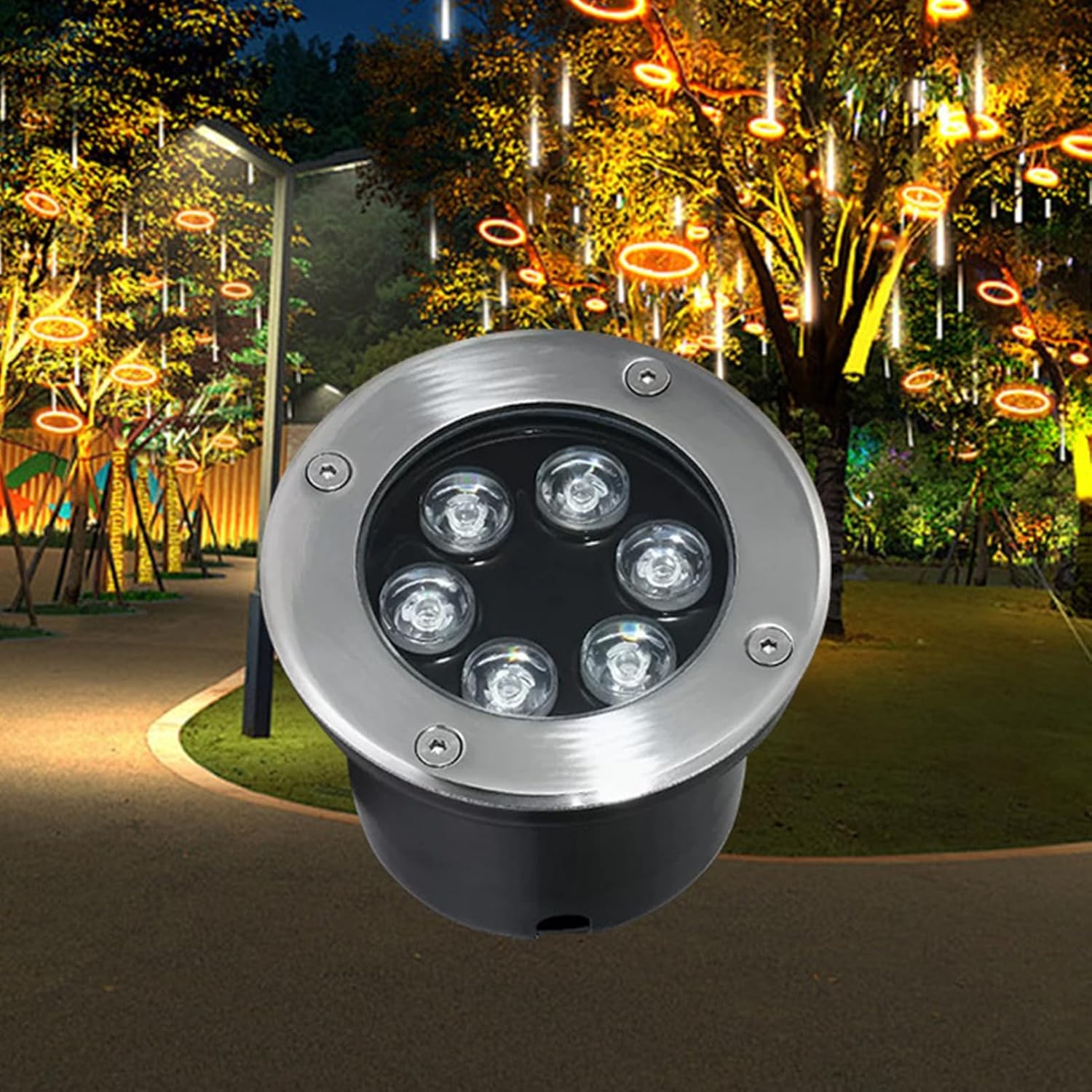 Outdoor Underground Light Round LED Landscape Light AC85-110V Recessed Ground Light IP66 Waterproof Buried Lights for Garden Path Walkway Deck Landscape Lamp