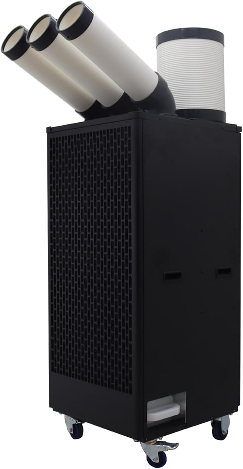 Industrial Air Conditioner 22500BTU/H Portable Air Conditioner Industrial Grade with 3.4Gal Water Tank Portable Mobile Spot Cooler Three-Duct 2.5KW 220V
