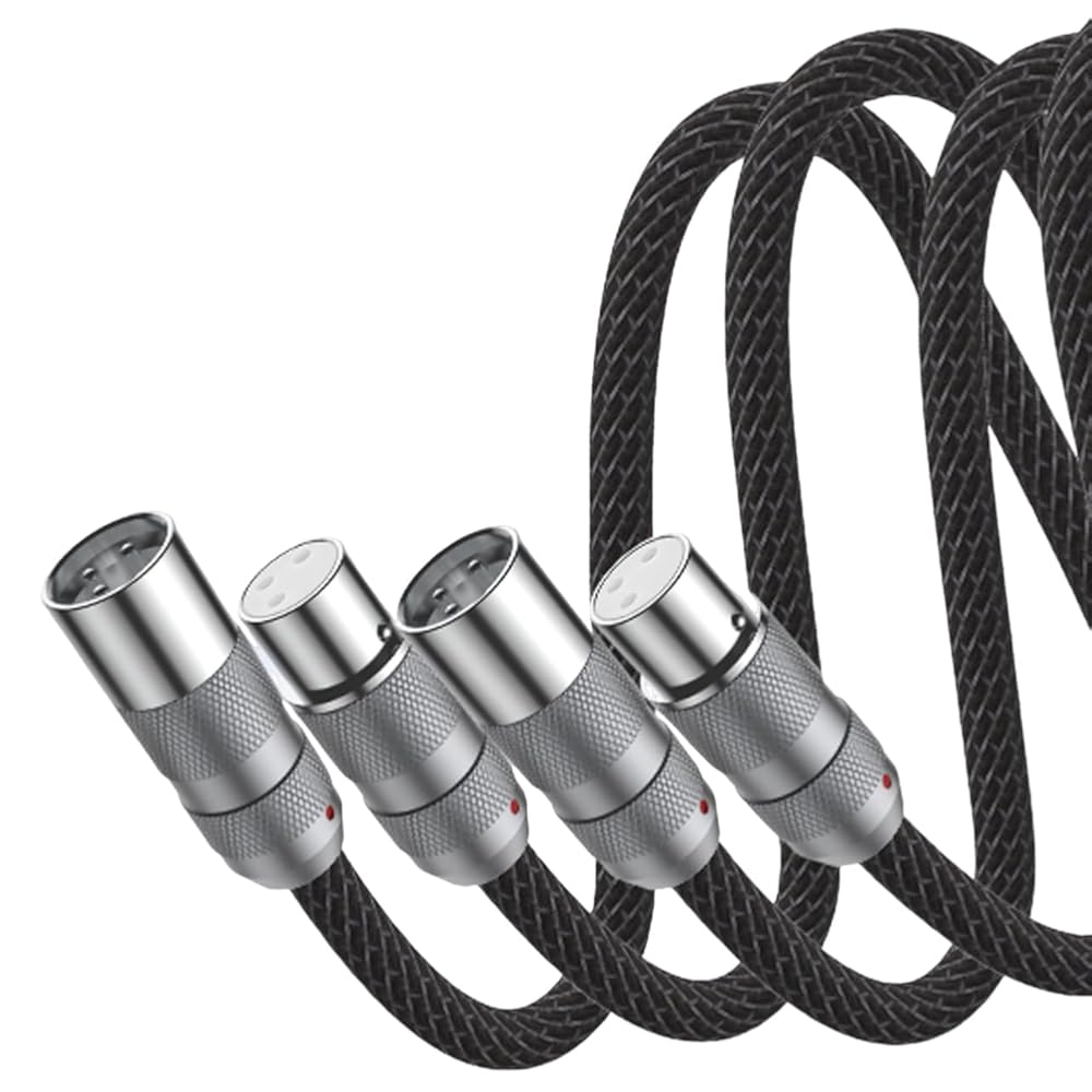 Viborg Hi-end XLR Cable Male to Female 4.9FT 4 Core Pure Copper Hi-Fi Microphone Cable Dual-Shielded for Mixer, Amplifier, Audio Interface, Studio Equipment (02VA801)