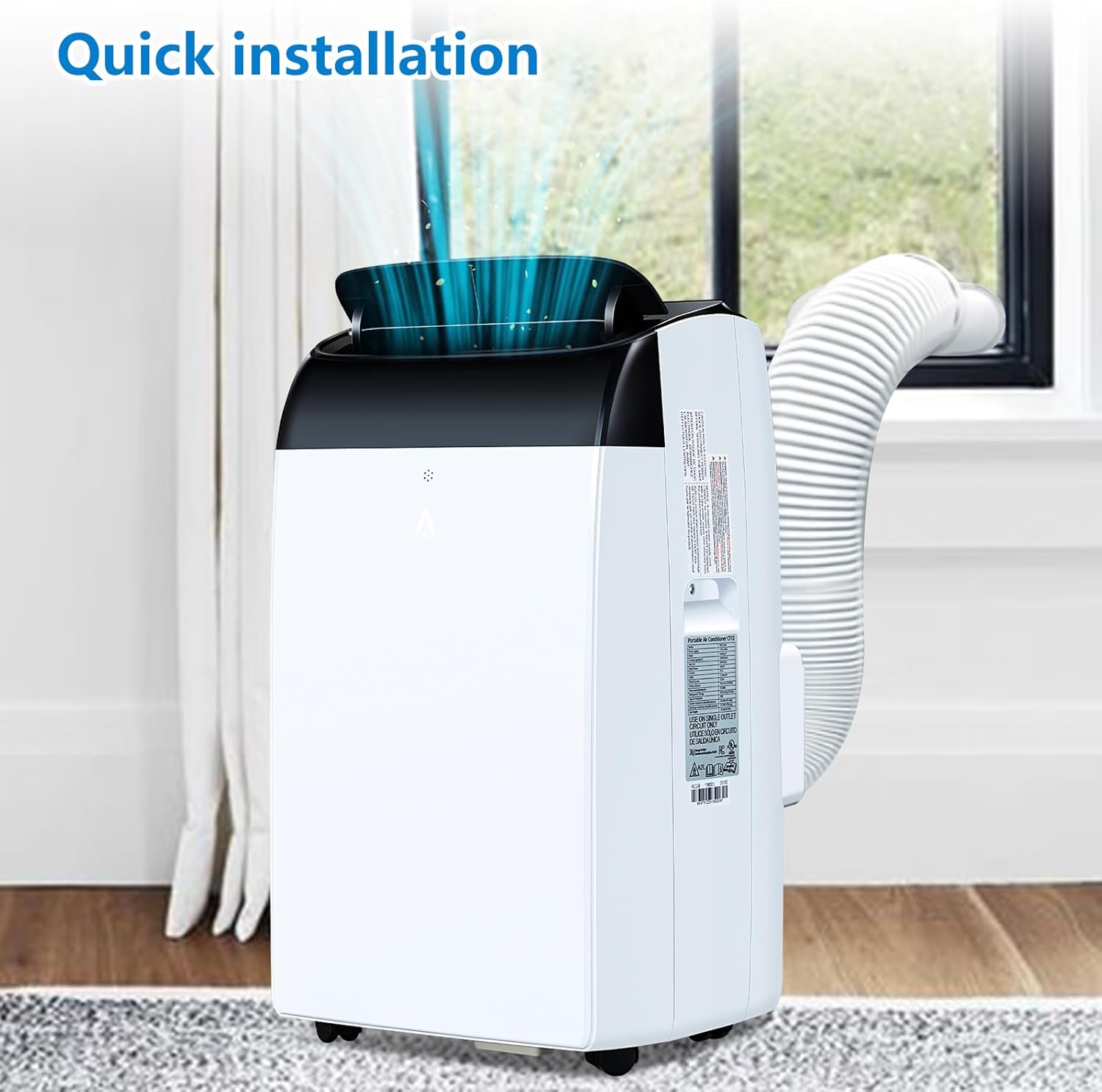 12000Btu Portable Air Conditioner with LCD Display Remote Control, Cooling Up to 550 sq.ft.3 in 1 AC Cooling, Dehumidifier, Fan for Bedroom, Office