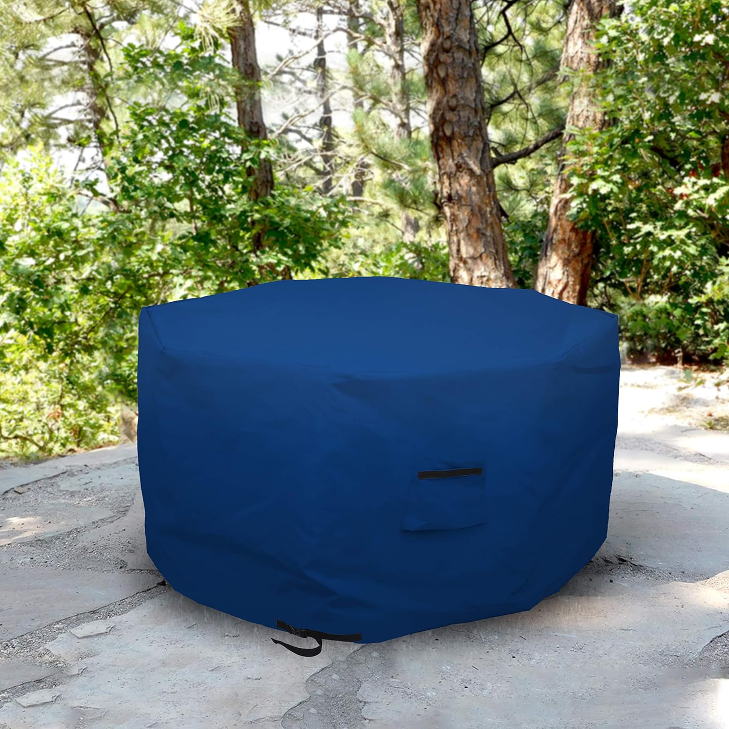 Octagon Fire Pit Cover 18 Oz Waterproof - 100% Weather Resistant Outdoor Fire Pit Table Cover with Air Pocket & Drawstrap for Snug Fit (40