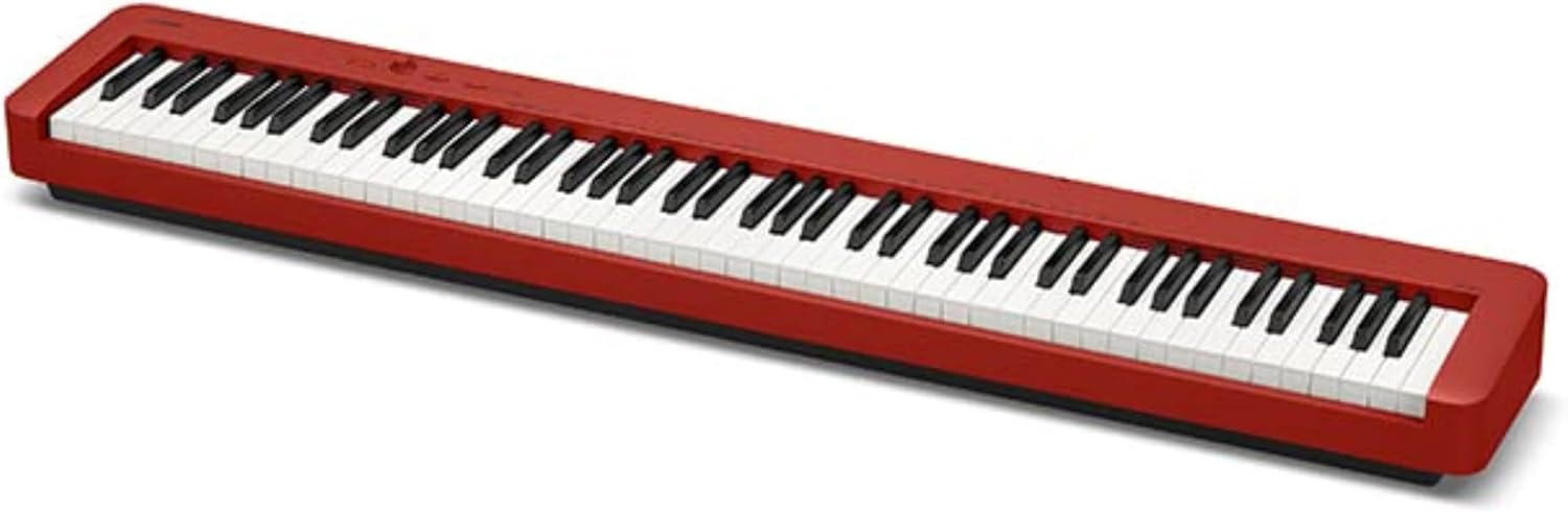 Casio CDP-S160 – 88-Key Weighted Digital Piano with Scaled Hammer Action Keyboard | Duet Mode for Students | Realistic Feel, Slim & Portable | Built-In Tones, Effects, USB-MIDI, Speakers | Red