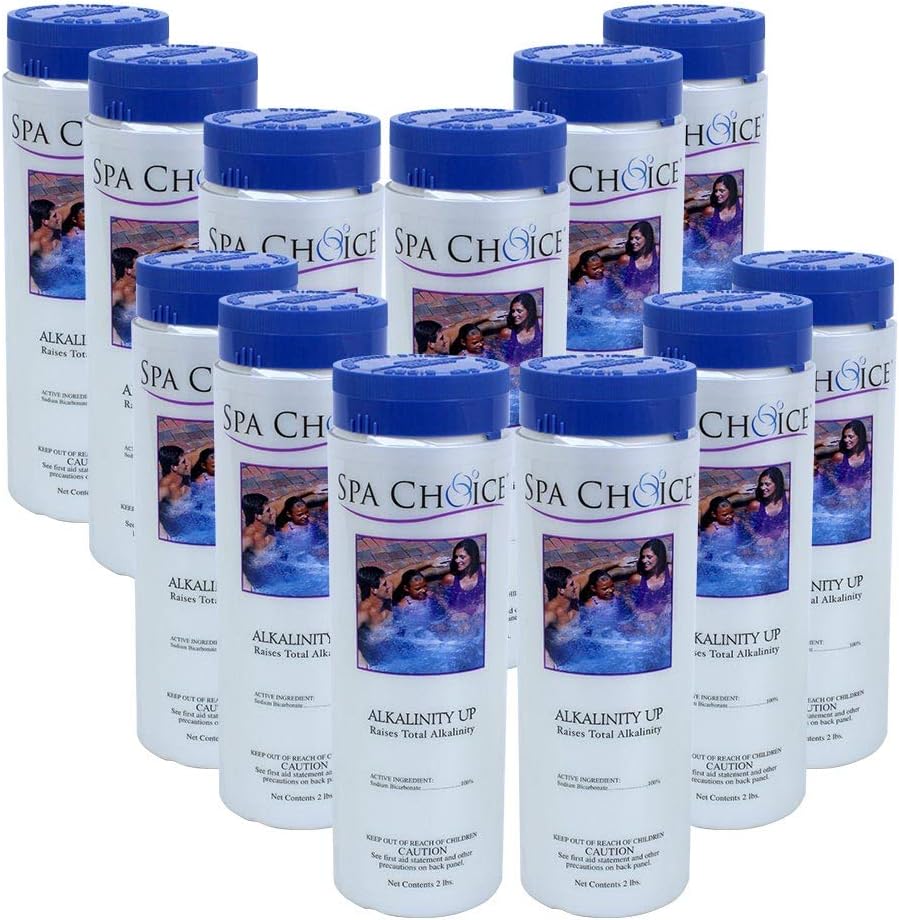 SpaChoice 2-Pounds 12-Pack Premium Alkalinity Up, Alkalinity Increaser for Hot Tub, 100% Sodium Bicarbonate, Made in USA