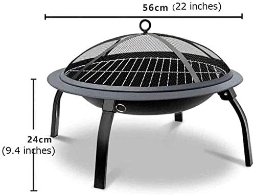 Fire Pits Outdoor Wood Burning Fire Pits Outdoor Gas Fire Pit, Portable Heater 56cm Diameter Firepit Bowl