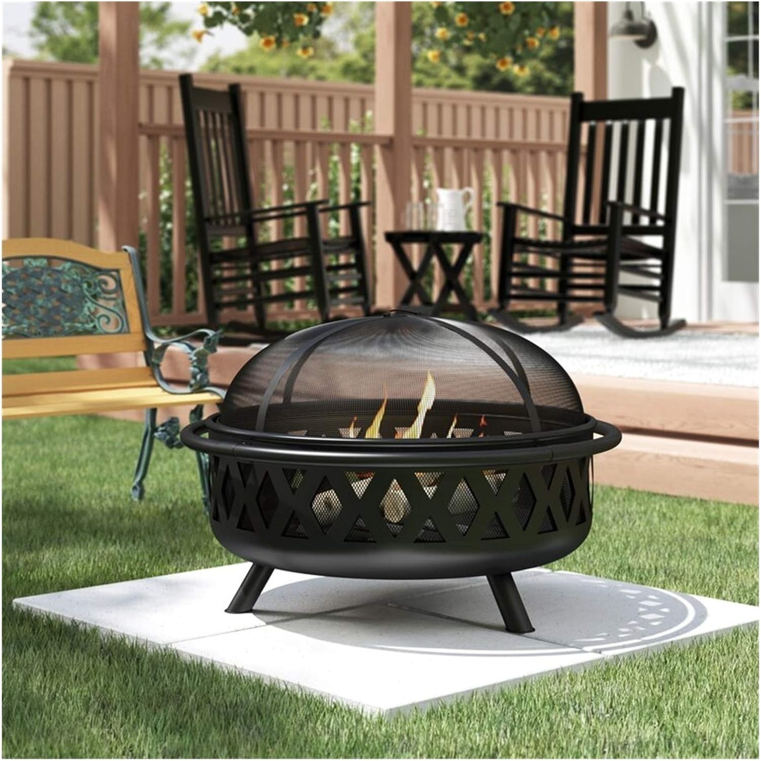 Fire Pits Outdoor Fire Pits Outdoor Wood Burning, European Style Portable Bonfire Pit, Garden Gifts for Neighbors
