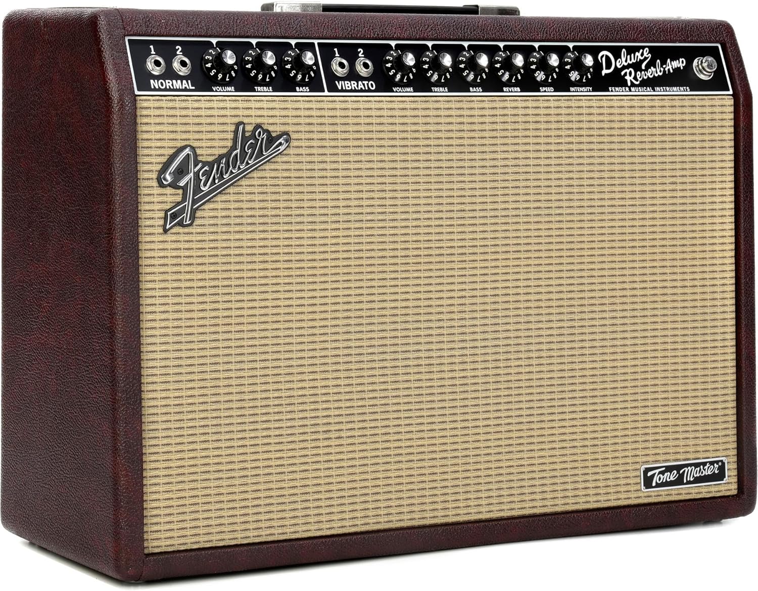 Fender Tone Master Deluxe Reverb 1 x 12-inch 100-watt Combo Amp - Wine Red Tolex, Sweetwater Exclusive