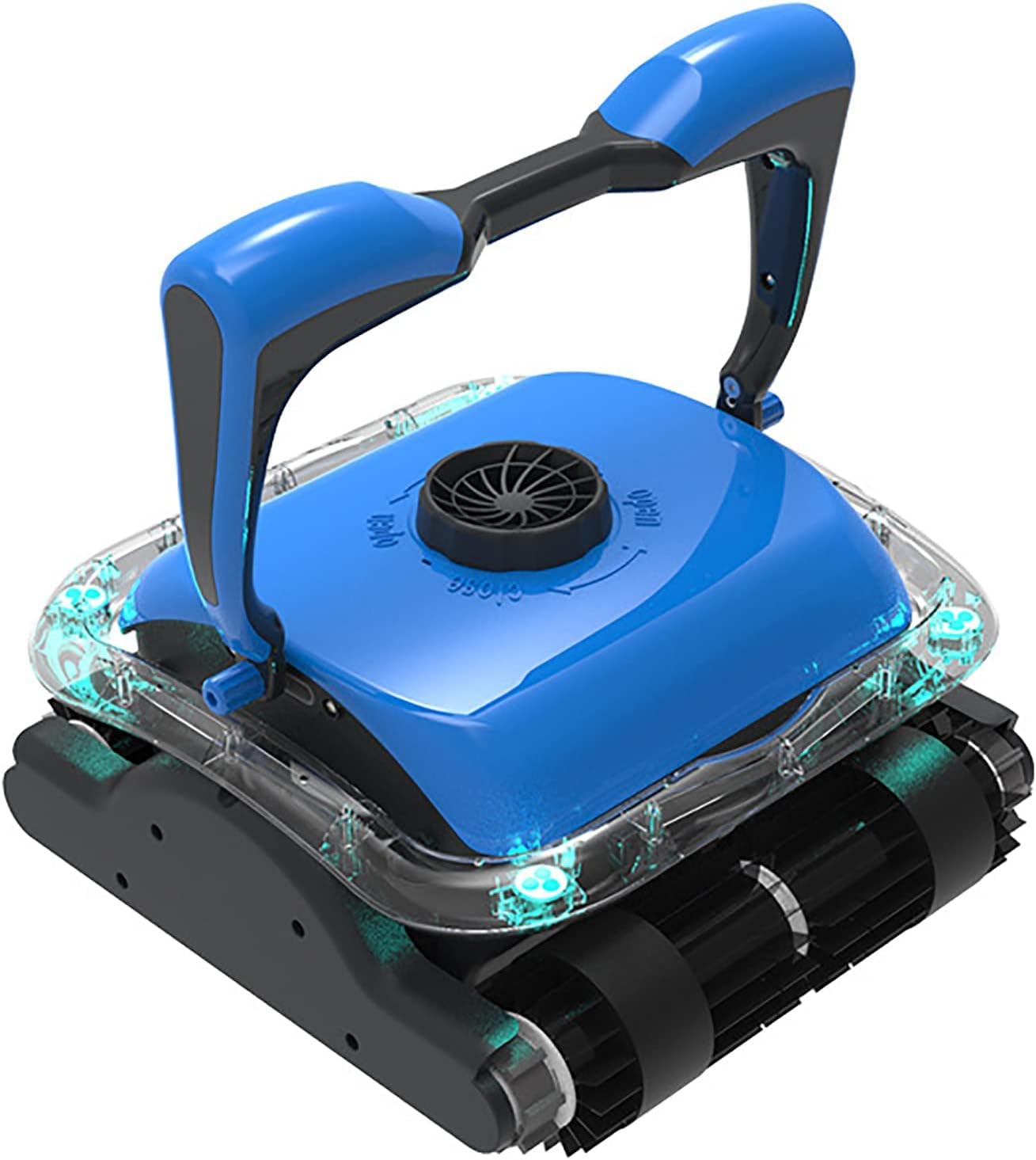 Robotic Pool Vacuum Cleaner, Automatic Pool Cleaner with Wall Climbing, Two Larger Filter Baskets and 50FT Floated Cord, Easy to Clean Above/In-ground Swimming Pool
