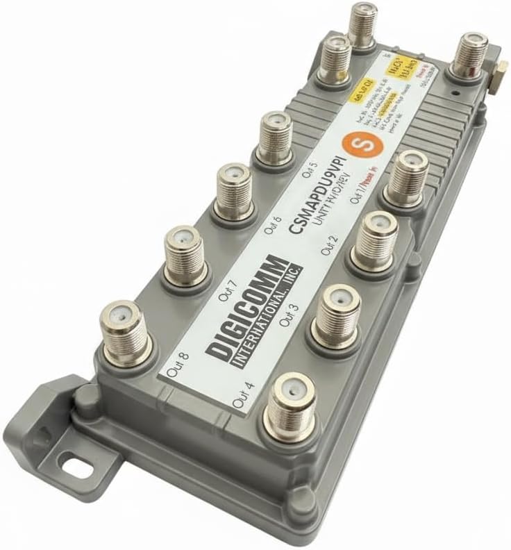 DIGICOMM CSMF1APDU9VPI HomeConnect 9-Port Passive VoIP MoCA Amplifier for Comcast, Xfinity, RCN, Optimum, Wow, COX, Spectrum