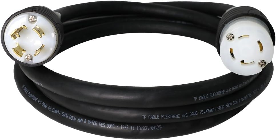 NEMA L14-30 Generator Extension Cord - 30A, 125/250V, 10/4 SJT - UL Listed - Iron Box # IBX-5805-65 (65 ft, Build)
