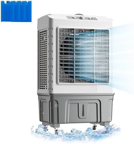 Air Conditioner Fan Evaporative Air Cooler 3 Speeds, with Misting Function, 120° Oscillation Swamp Cooler, for Office, Home, Room, Outdoor(Size:88cm-50L)