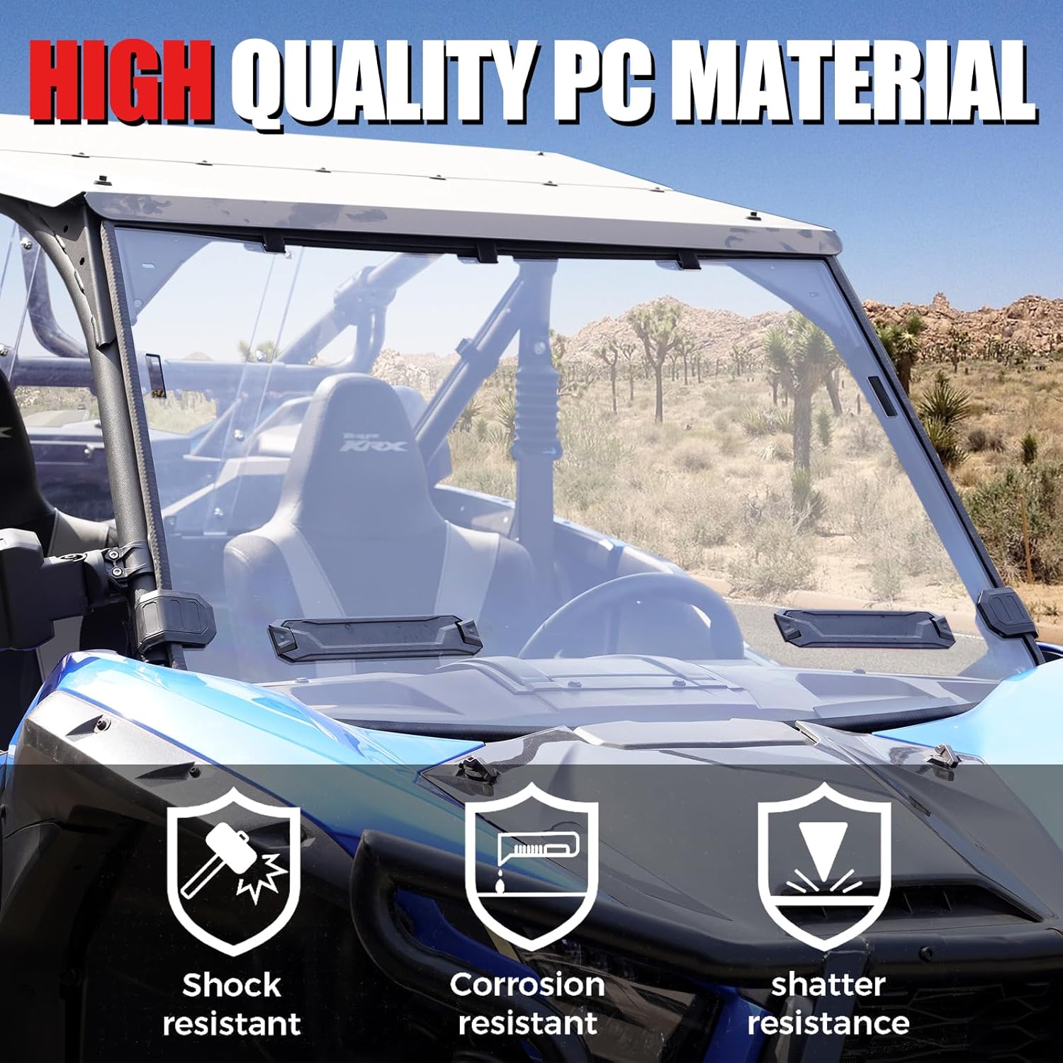 A & UTV PRO Front Full Windshield for 2020-2025 Kawasaki Teryx KRX 1000/ KRX 4 1000, Clear Vented Full Windshield, Hard Coated Window for 2024 2025 Kawasaki Teryx/ KRX 1000 Accessories