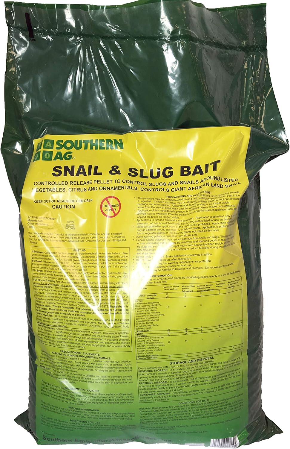 Southern Ag Snail and Slug Bait, 20 Pound Bag