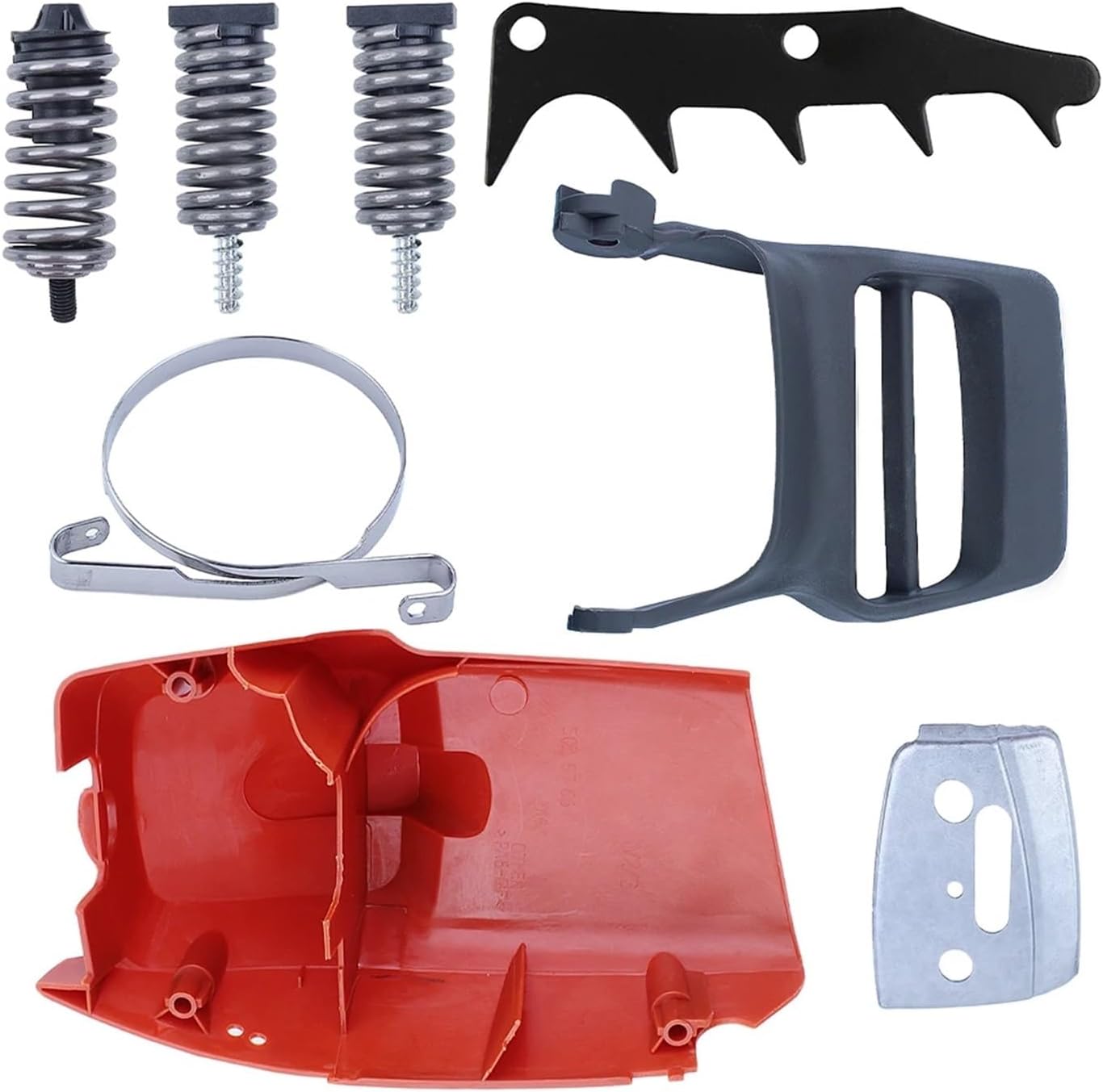 Front Brake Hand Guard Cylinder Cover Shroud Fit for 340 345 350 Chainsaw with Bumper Spike, Bar Plate, and Brake Band