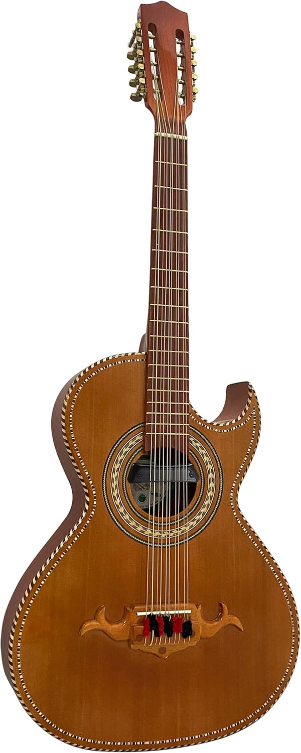 D'Luca Paracho 10-String Bajo Quinto Acoustic-Electric Right-Handed Brown (DL-PQ1-EQ-BW)