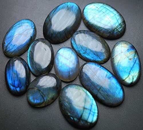 11 pieces,blue flash rainbow flash labradorite smooth large cabuchon 25-36mm