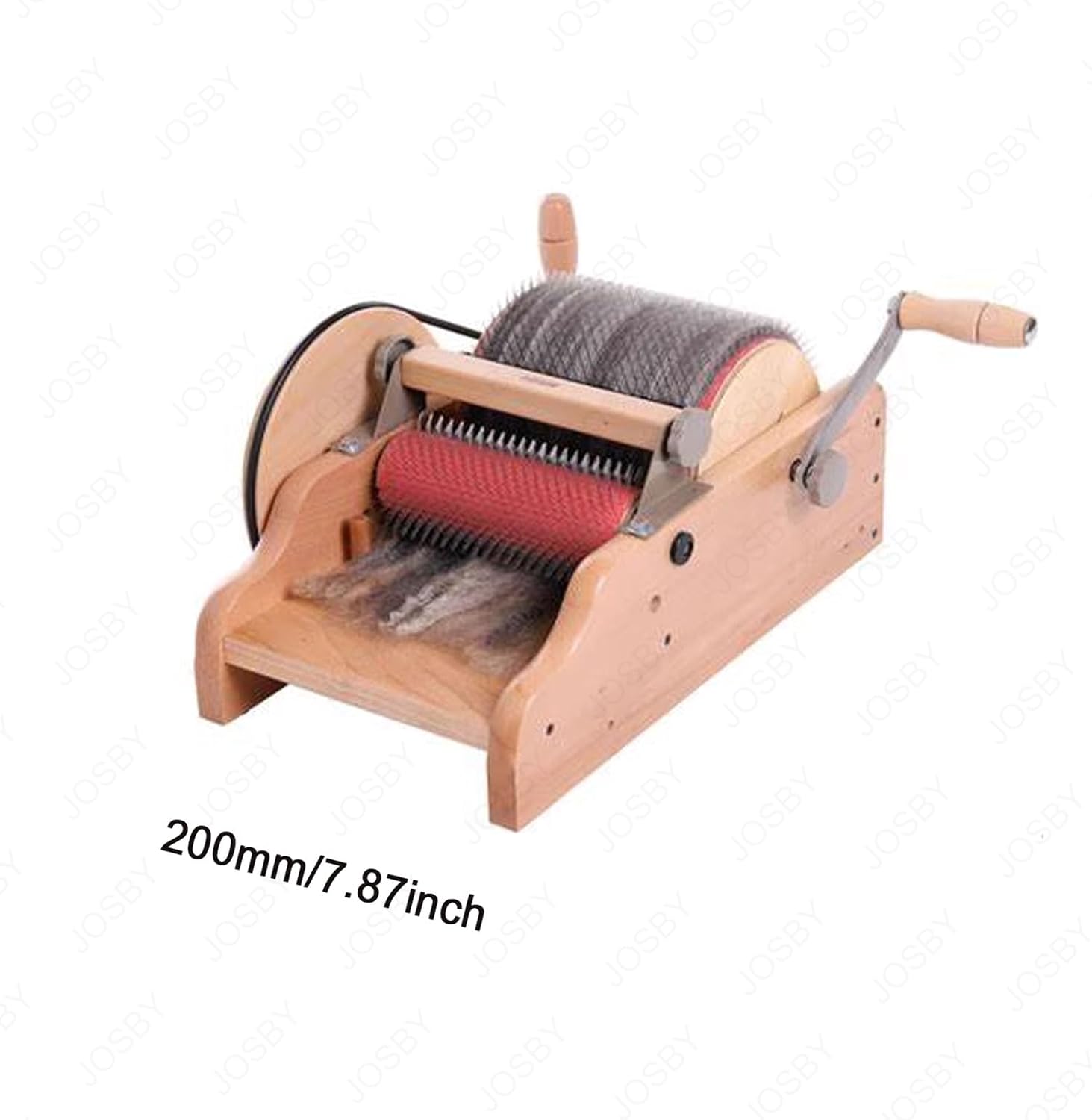 Manual Wool Drum Carder, Wool Fiber Carding Machine, Wool Blending Board Carding Brush Set, Adjustable Roller Gap