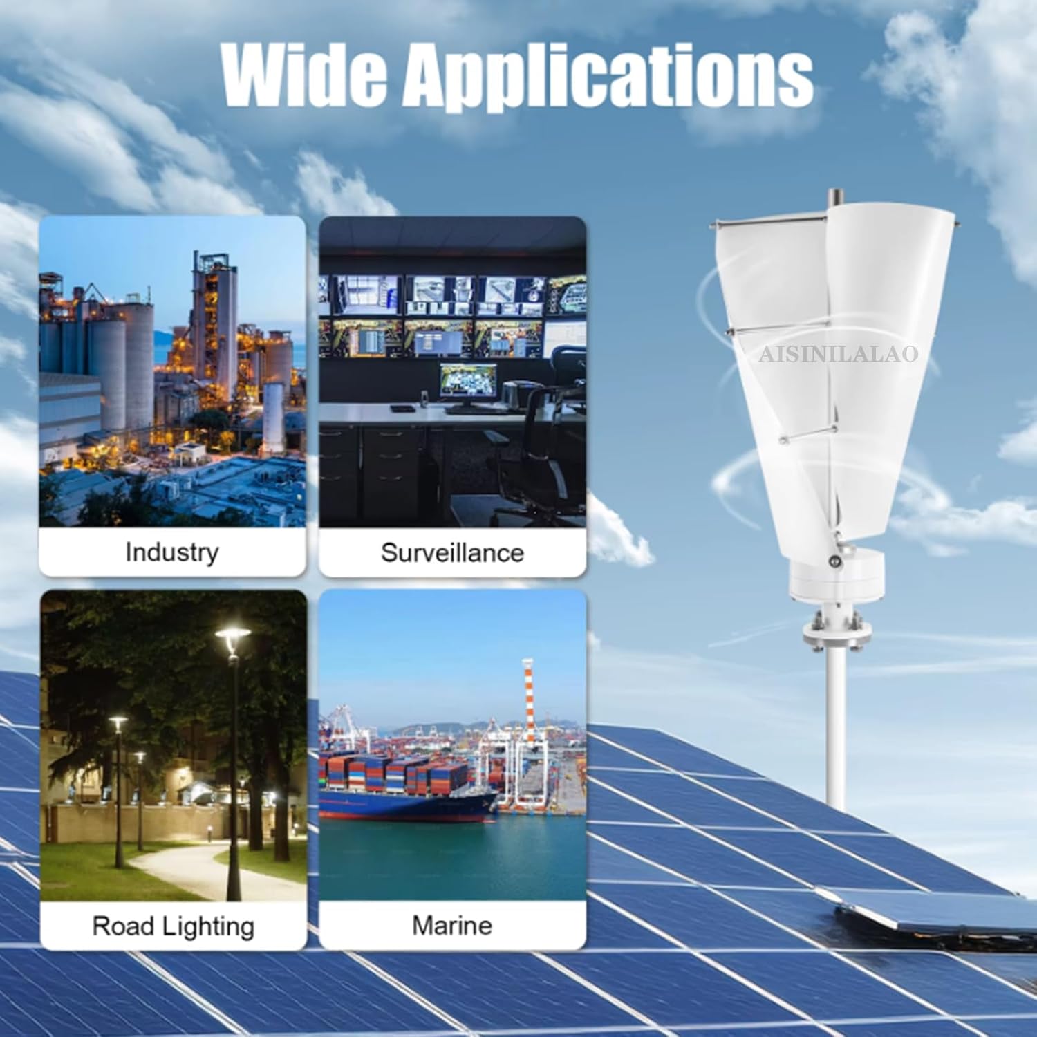 2000W Wind Turbine Generator Kit, 12V-48V Wind Power Generator, 2 Blades Spiral Blades Vertical Axis Wind Power Wind Maglev Generator with Controller