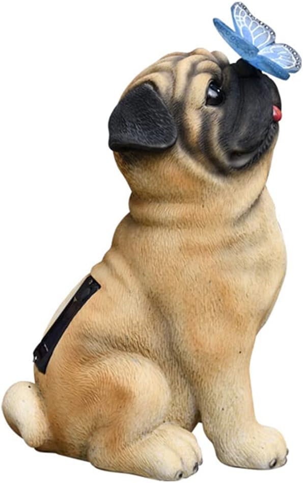 Garden Solar Cat Statue,Resin Cat Figurine Featuring with Light-Up Butterfly,Animal Solar-Powered Lamp Ip65 Waterproof,for Walkway Landscape Lighting Decoration (C)