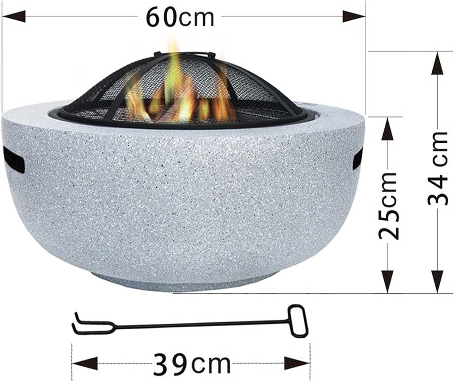 Fire Pit Outdoor Charcoal Round Fire Pit - Outdoor Garden Heaters Fireplace - Wood Burning - Barbecue Firepits for Outside Camping/Heating/Bonfire and Picnic