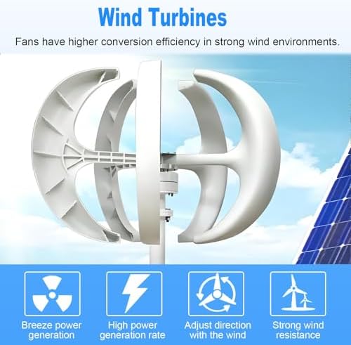 Vertical Wind Turbine Generator, 5-Blade Lantern Design, 48V for Monitoring Equipment, Ships & Offshore Platforms, Eco-Friendly Energy Solution