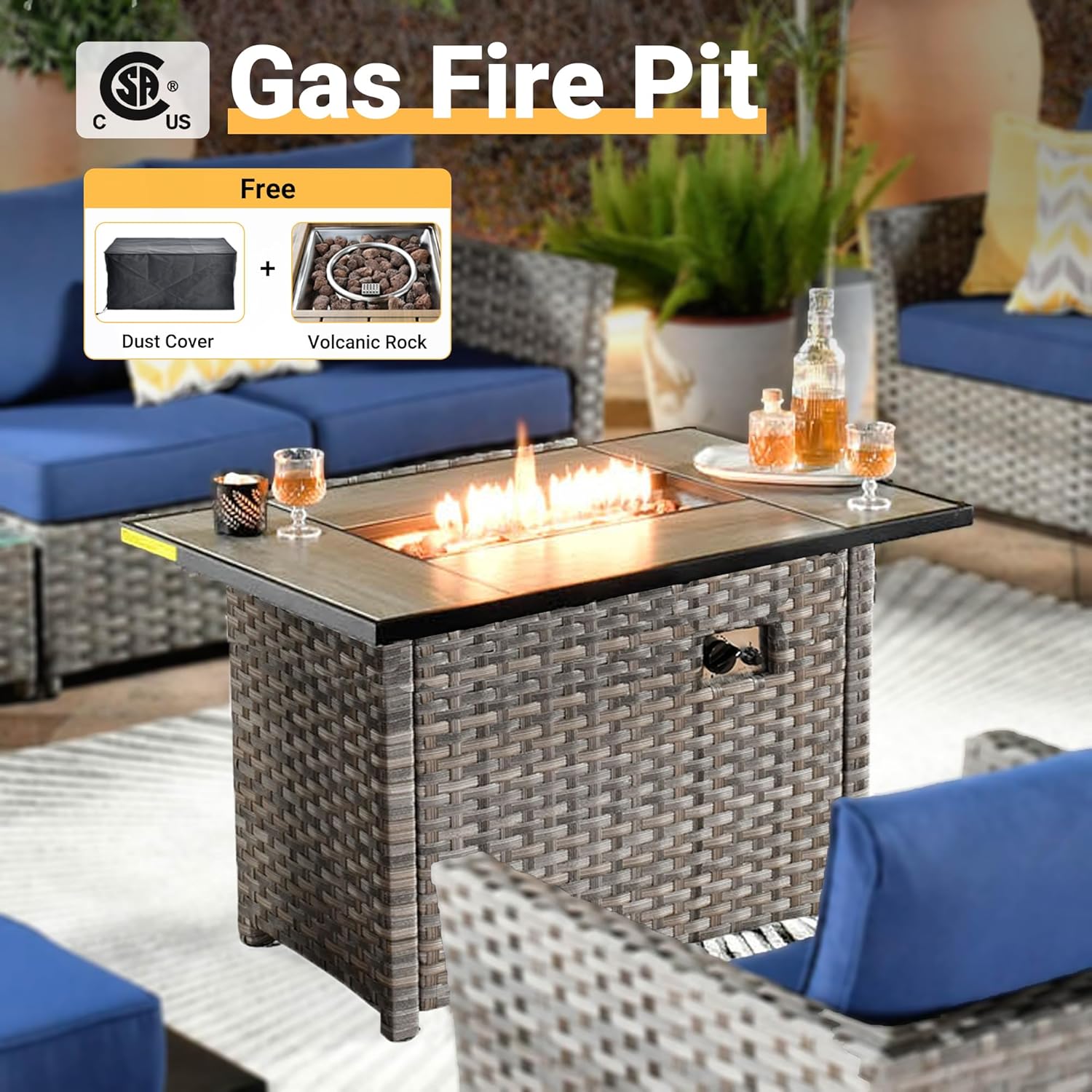 10 Pieces Wicker Patio Furniture Sets Outdoor Furniture Sectional Patio Couches Set 42