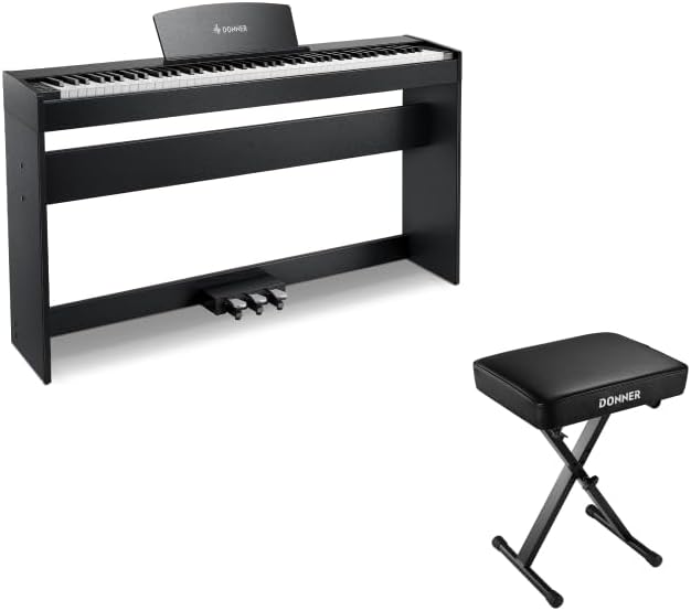 Donner DDP-50 Weighted Digital Piano+Donner Adjustable Piano Bench