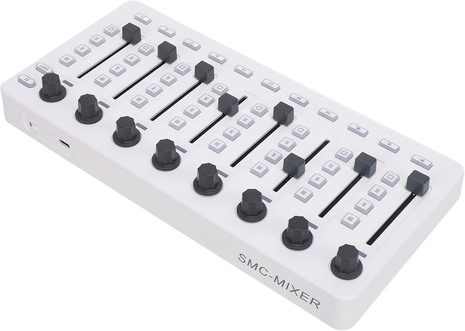 MIDI Controller Mixer Portable with 8 Push Buttons 43 Control Keys 8 Knobs for Digital Sound Workstations Easy Control