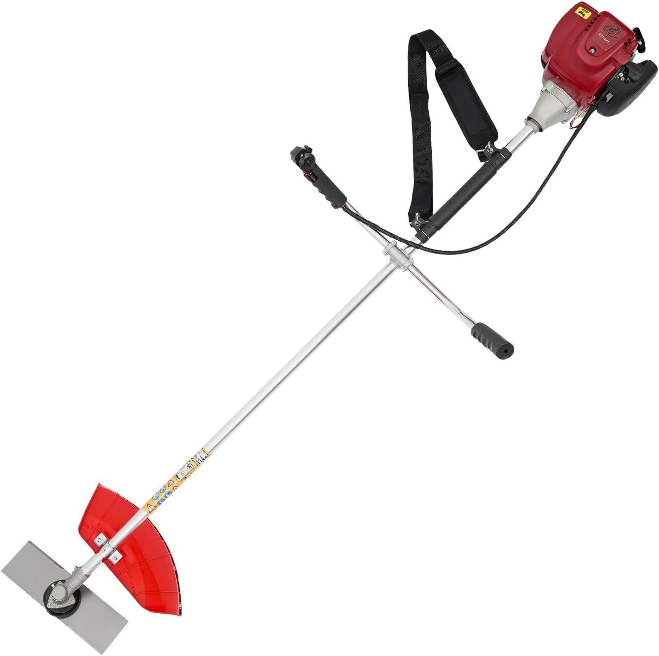 35.8CC Grass Weed Gas Powered Brush Cutter, 4-Stroke 2in1 Gas Weed Eater 12x3.54in Blade Weed Wacker with Marine Propeller Grass Trimmer Mini-Mower for Lawn Care and Yard