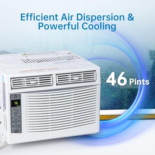 6000BTU Window Air Conditioner Units, Fast Cooling Up to 250 Sq.Ft Window Ac Units, 115V Air Conditioner Window Unit With Remote, 24H Timer&WIFI, 50db Quiet Window Ac Units for Bedroom Room, Quick Ins